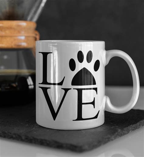 Dog Lover's Paw Print Ceramic Coffee Mug