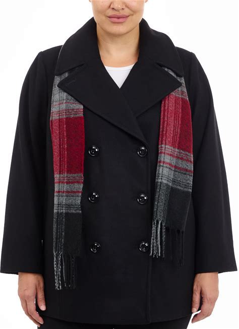 London Fog Women's Double-Breasted Peacoat